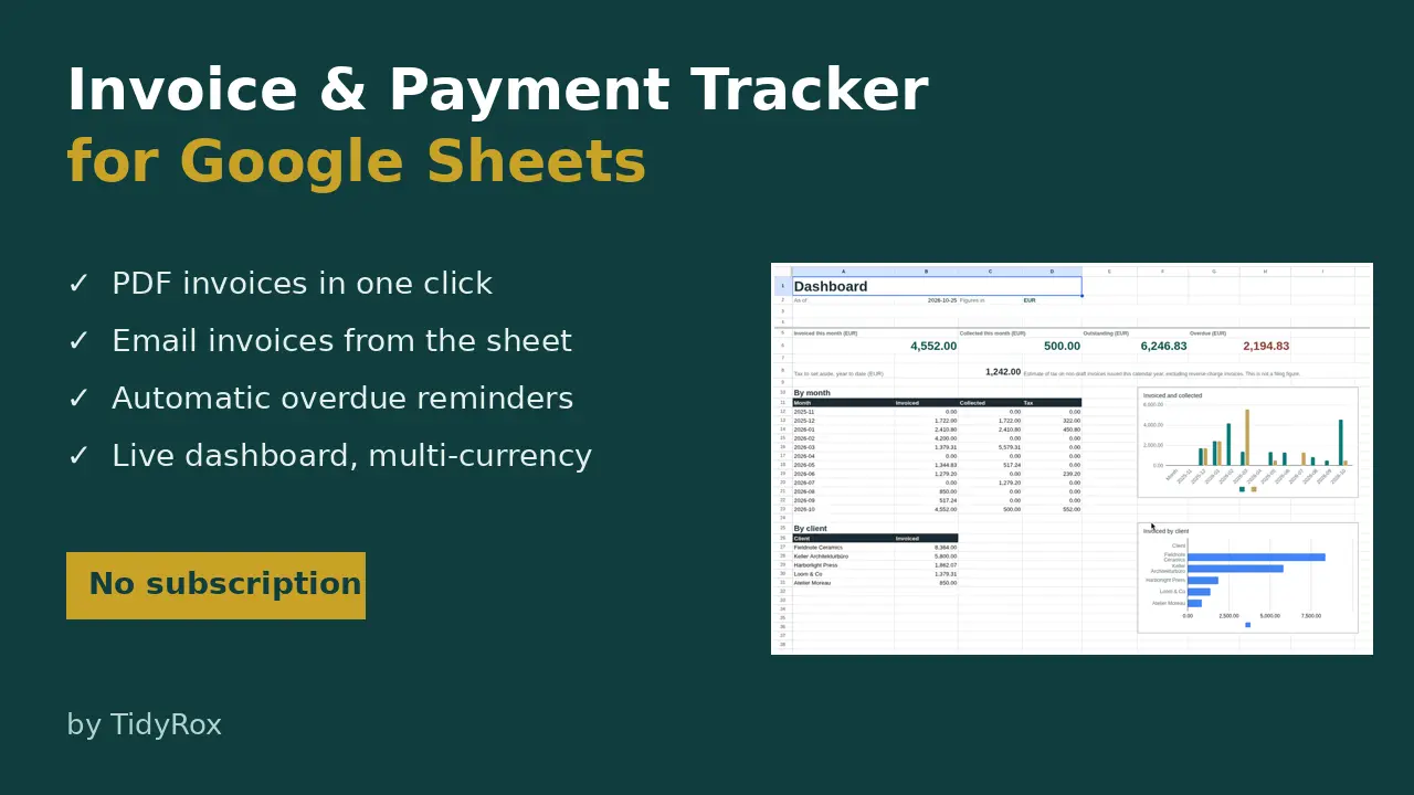 Coperta Invoice and Payment Tracker.