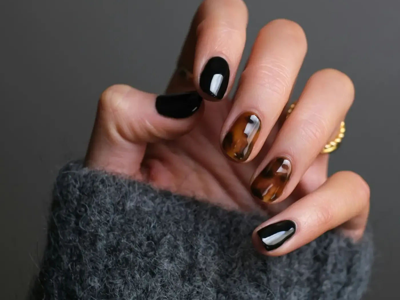 Polished nails, close up. Illustrative photo.