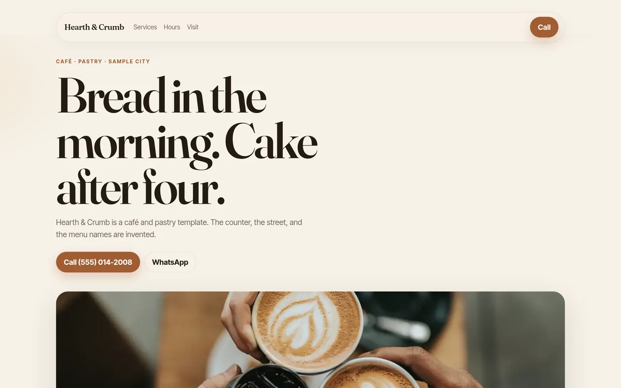 Preview of the Hearth & Crumb template