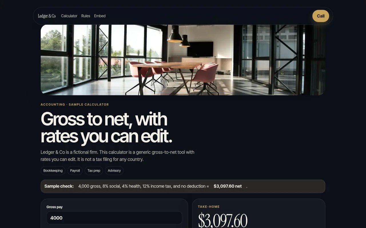 Preview of the Ledger & Co template